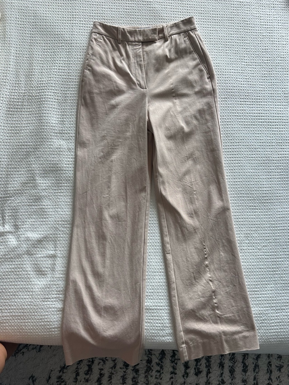 Reiss High-Rise Wide-Leg Women's Pants in Light Taupe